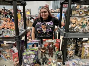 Ayanna Santiago, of Chicago, was part of the Toy Con Toy Show at the Bridgeview Community Center on Sunday.