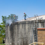 Water Tank Gets Prepped for Repairs