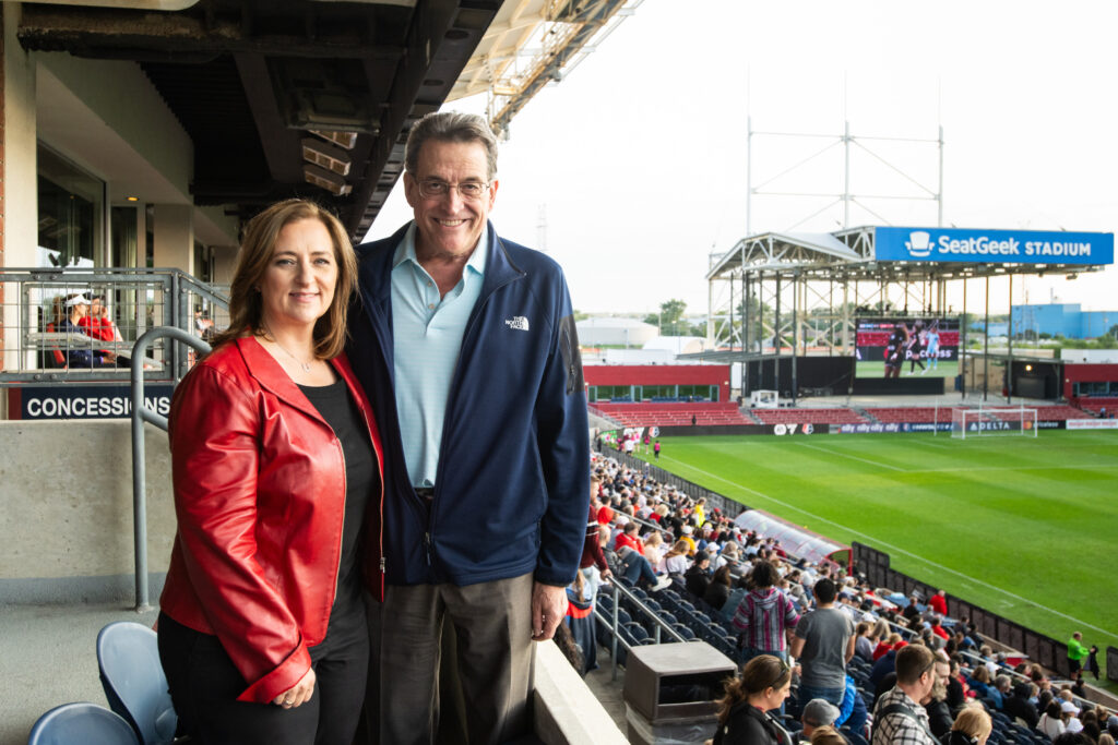 Laura Ricketts and Mayor Landek meet at SeatGeek Stadium