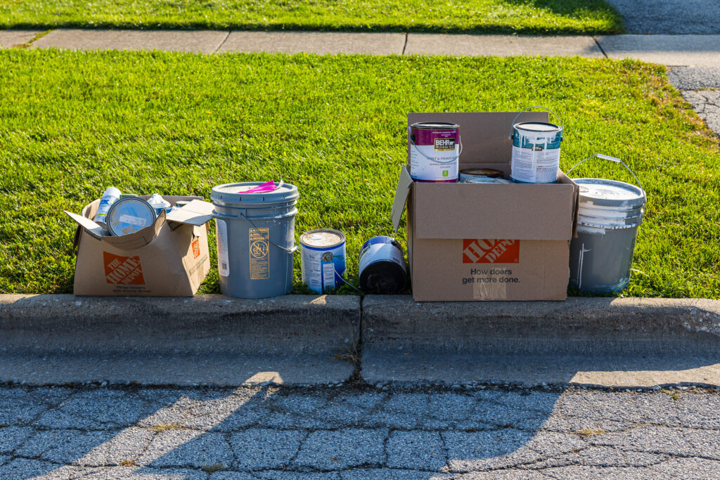 Items are lined up neatly on the curb for the 2023 Fall Cleanup Day.