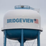 Bridgeview Water Tower Shines a Brilliant Blue!